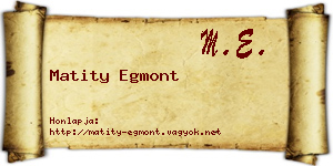 Matity Egmont névjegykártya